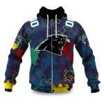 Panthers Autism Awareness Football Zipper Hoodie 2026