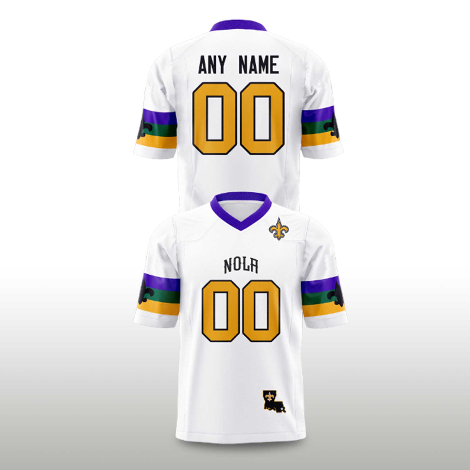 Saint Mardi Gras NOLA 2026 Football Jersey 2 Saint Mardi Gras NOLA 2026 Football Jersey (2)