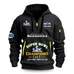 Seahawks Champions 2026 Super Bowl Finish The Job Quarter Zip Hoodie