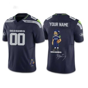 Personalized Seahawks Bad Bunny Super Bowl 2026 Concho Football Jersey (1)