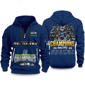 NFC Championship Game 2025 2026 Seahawks Quarter Zip Hoodie (1)
