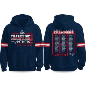 Patriots Super Bowl LX Champions 2026 Roster Hoodie (1)