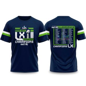 Seahawks Super Bowl LX Champions 2026 Roster Shirt (1)