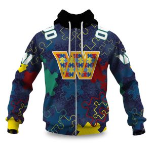 Commanders Autism Awareness Football Zipper Hoodie 2026