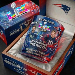 Seahawks x Patriots 60th Super Bowl The Final Showdown Whiskey Glass