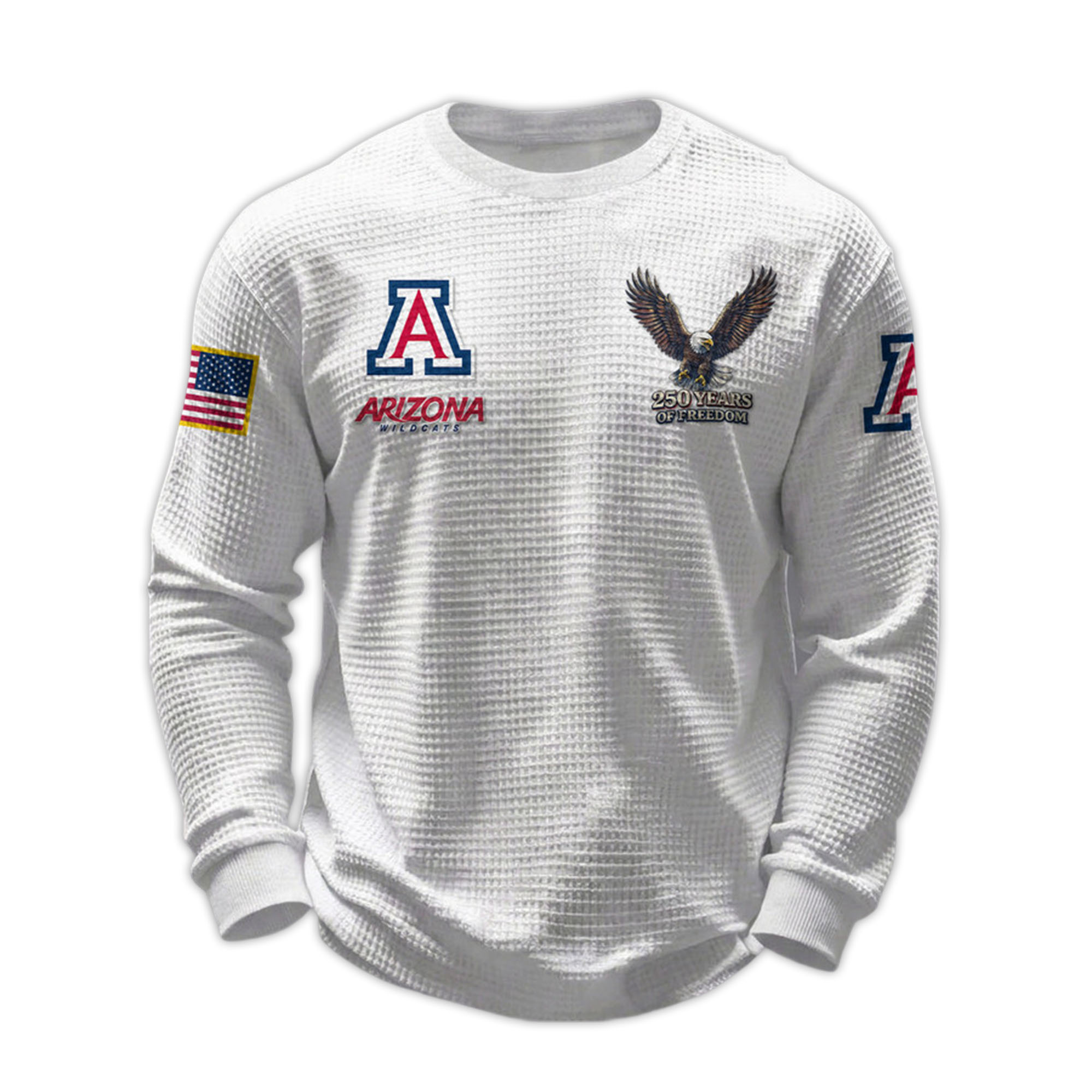 2026 Arizona Wildcats 250 Years Of Freedom Waffle Sweatshirt 2026 Arizona Wildcats 250 Years Of Freedom Waffle Sweatshirt