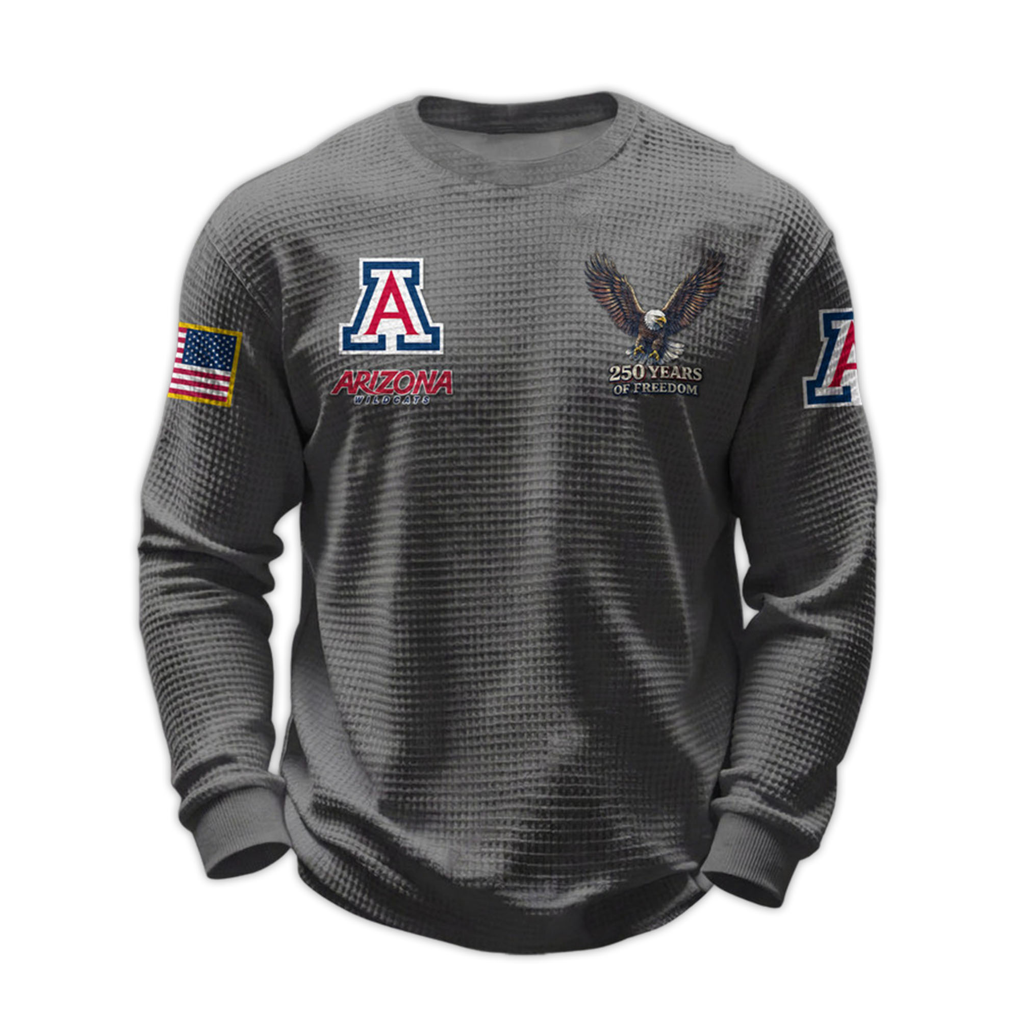 2026 Arizona Wildcats 250 Years Of Freedom Waffle Sweatshirt 2 2026 Arizona Wildcats 250 Years Of Freedom Waffle Sweatshirt 2