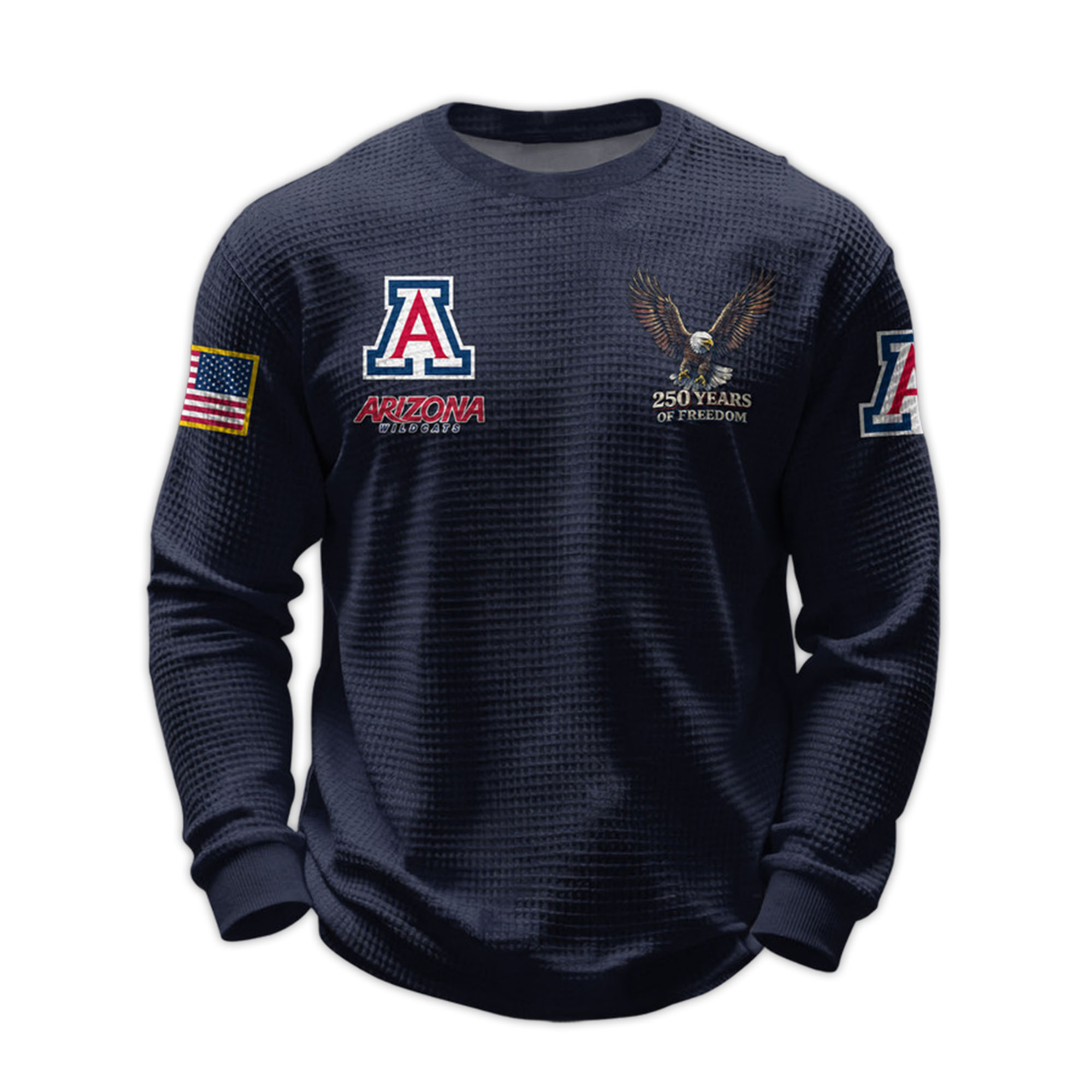 2026 Arizona Wildcats 250 Years Of Freedom Waffle Sweatshirt 5 2026 Arizona Wildcats 250 Years Of Freedom Waffle Sweatshirt 5