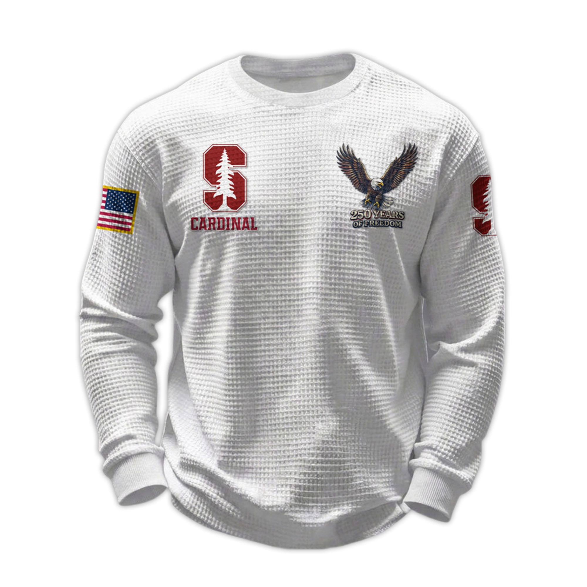 2026 Cardinal 250 Years Of Freedom Waffle Sweatshirt 2026 Cardinal 250 Years Of Freedom Waffle Sweatshirt