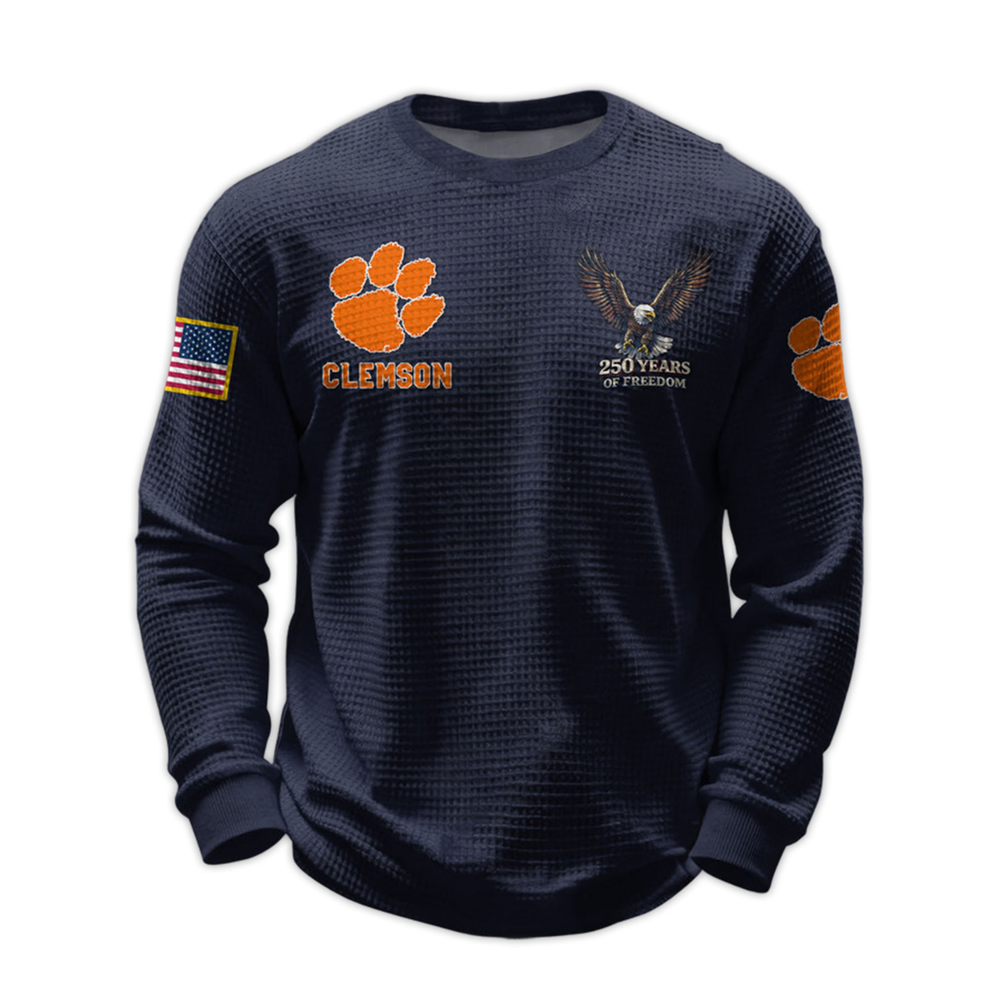 2026 Clemson 250 Years Of Freedom Waffle Sweatshirt 2 2026 Clemson 250 Years Of Freedom Waffle Sweatshirt 2