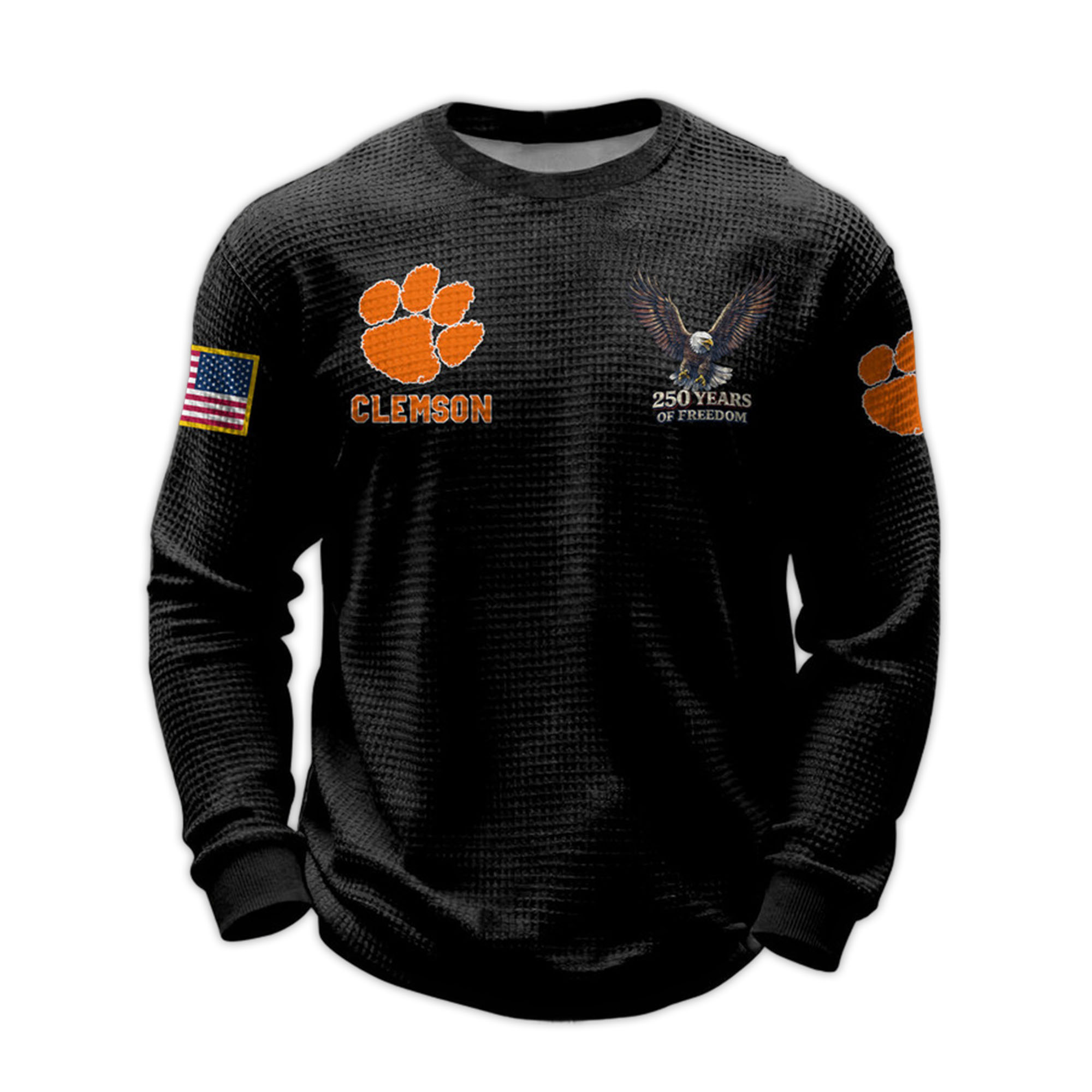2026 Clemson 250 Years Of Freedom Waffle Sweatshirt 5 2026 Clemson 250 Years Of Freedom Waffle Sweatshirt 5