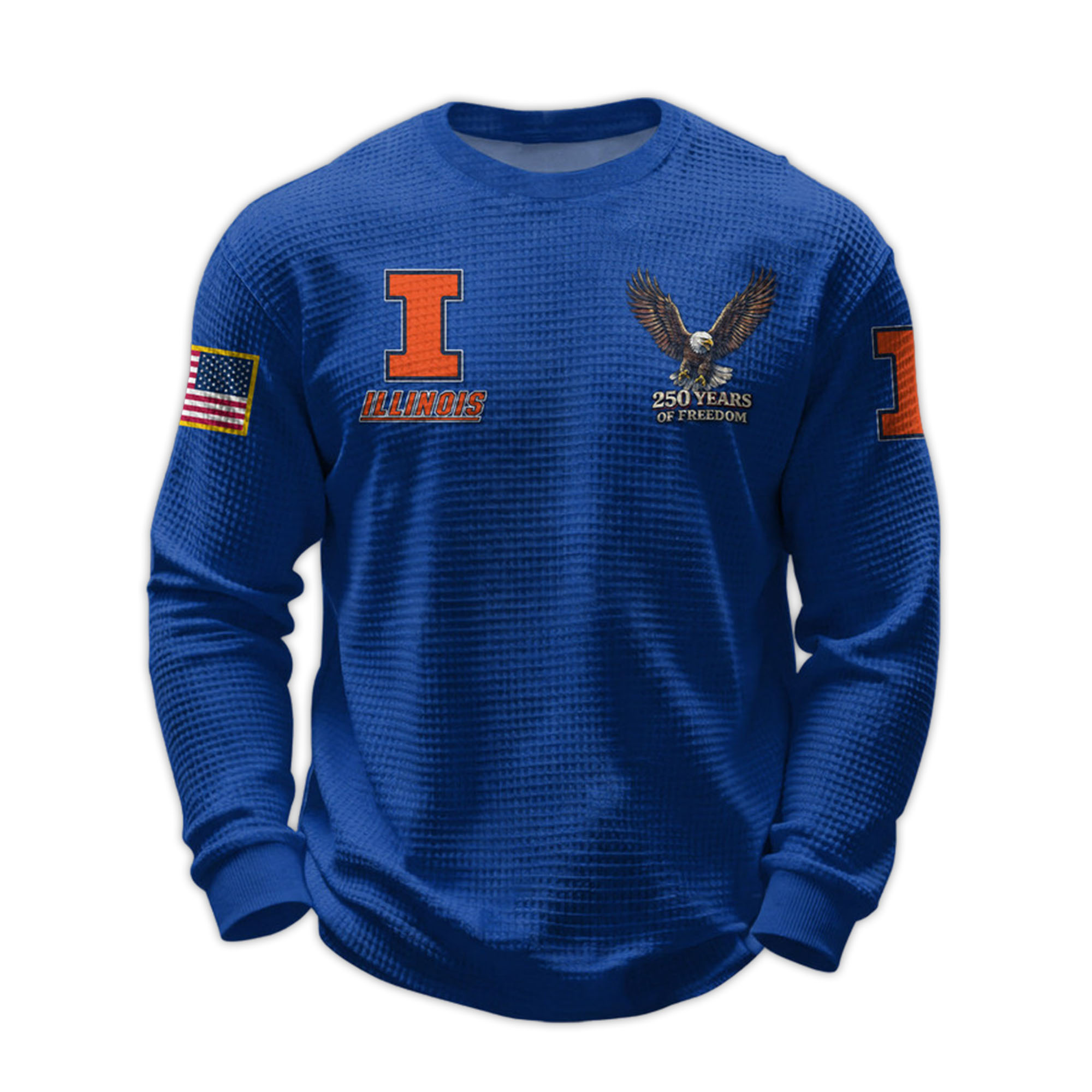 2026 Illinois 250 Years Of Freedom Waffle Sweatshirt 3 2026 Illinois 250 Years Of Freedom Waffle Sweatshirt 3