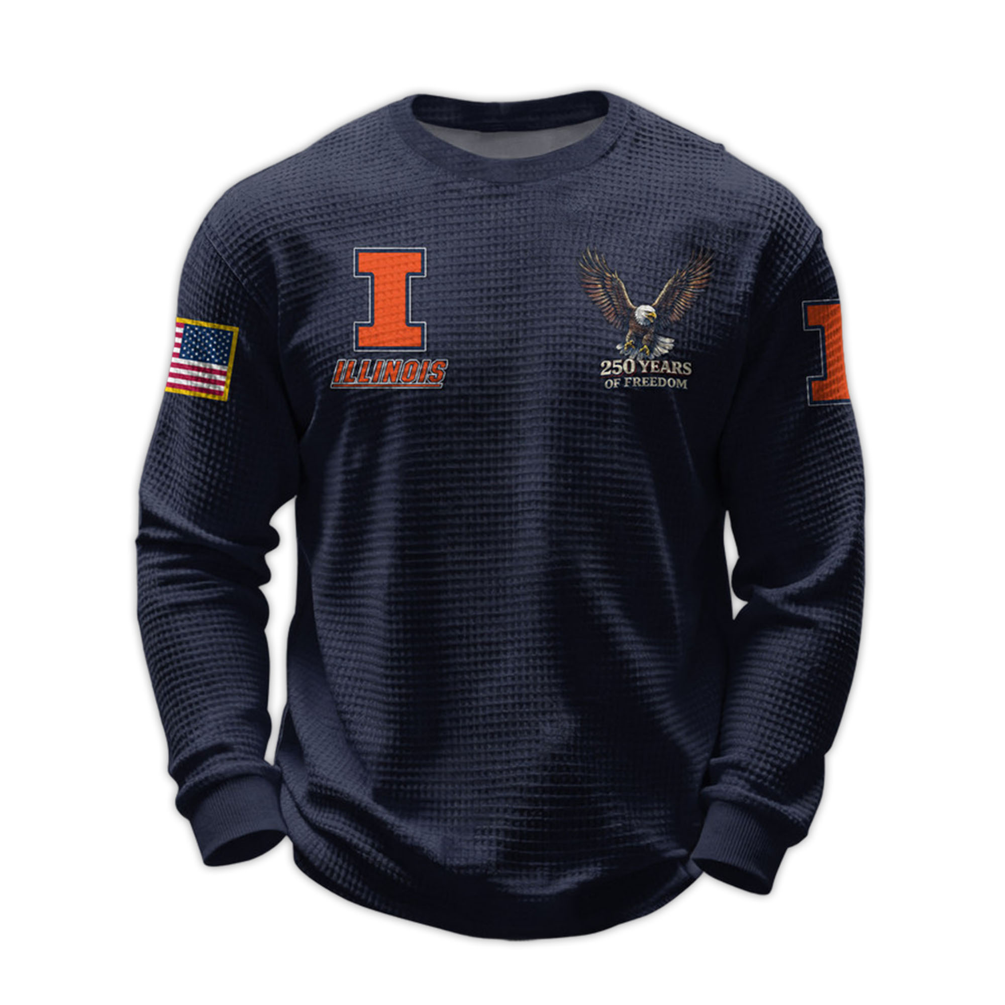 2026 Illinois 250 Years Of Freedom Waffle Sweatshirt 5 2026 Illinois 250 Years Of Freedom Waffle Sweatshirt 5