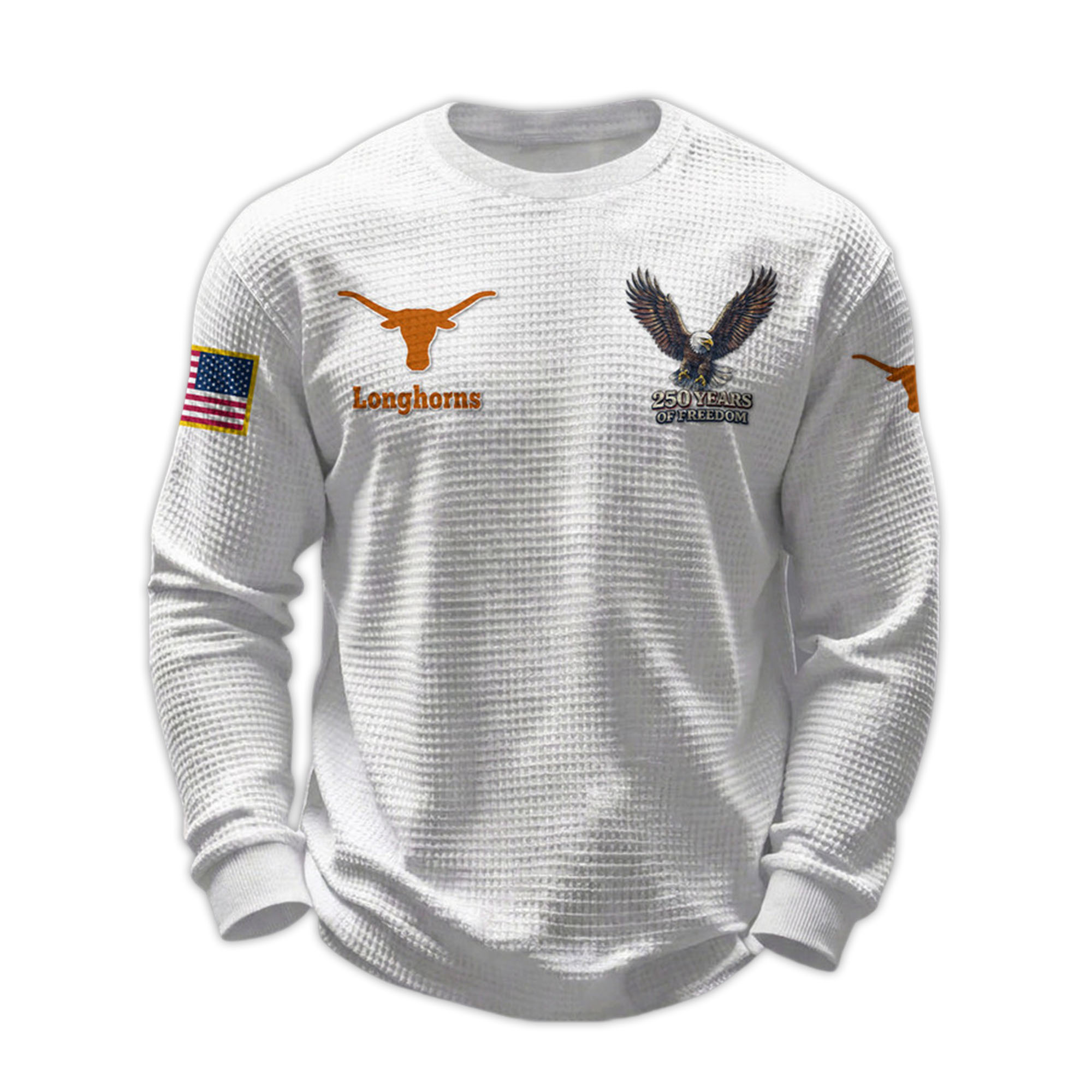 2026 Longhorns 250 Years Of Freedom Waffle Sweatshirt 2026 Longhorns 250 Years Of Freedom Waffle Sweatshirt