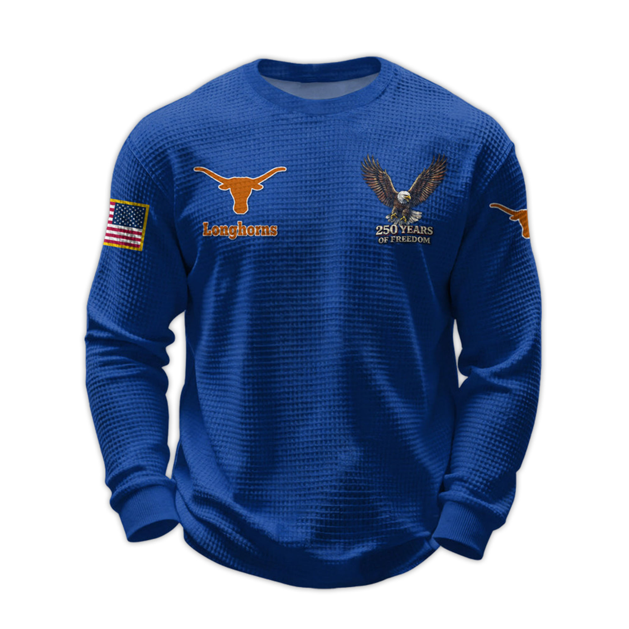 2026 Longhorns 250 Years Of Freedom Waffle Sweatshirt 4 2026 Longhorns 250 Years Of Freedom Waffle Sweatshirt 4