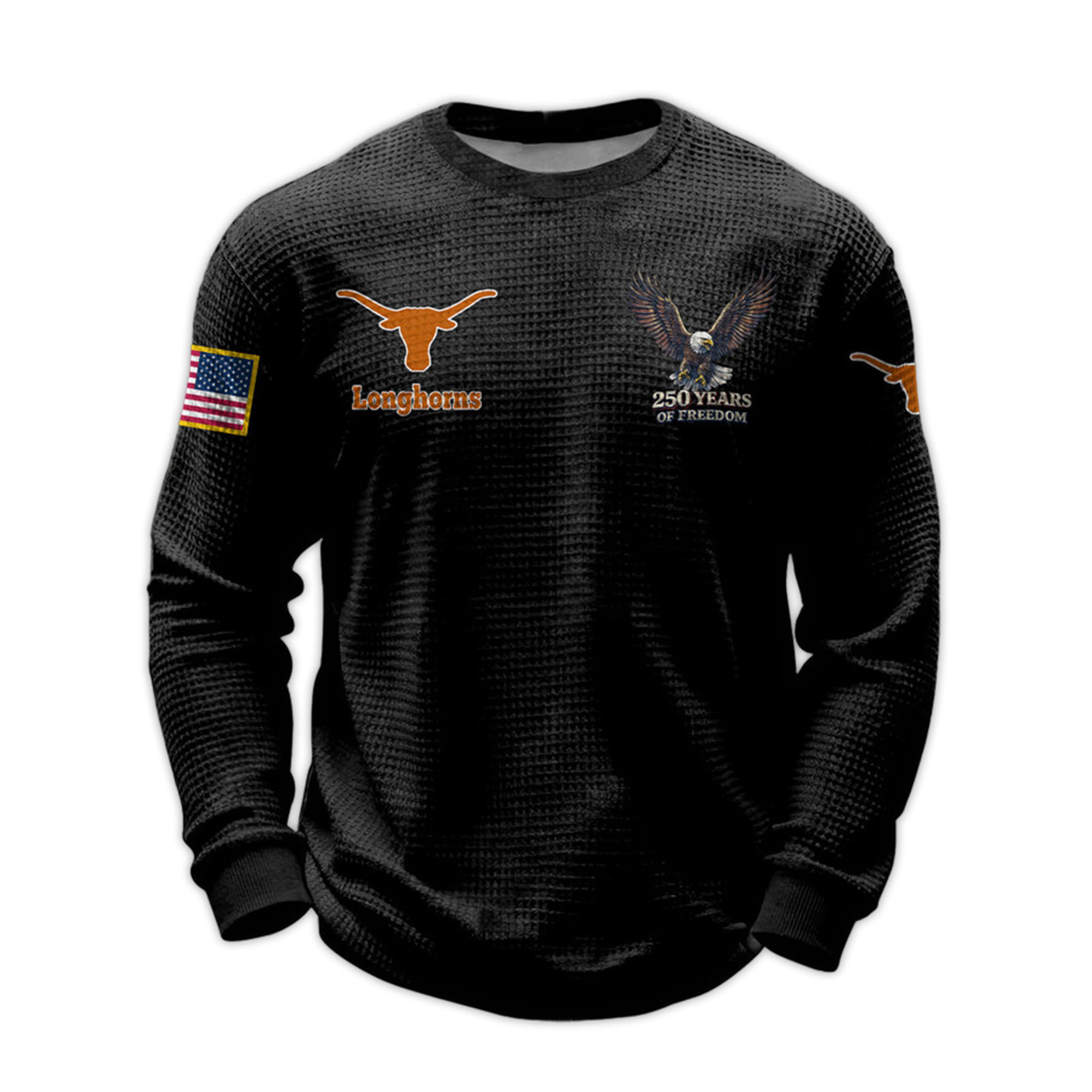 2026 Longhorns 250 Years Of Freedom Waffle Sweatshirt 5 2026 Longhorns 250 Years Of Freedom Waffle Sweatshirt 5