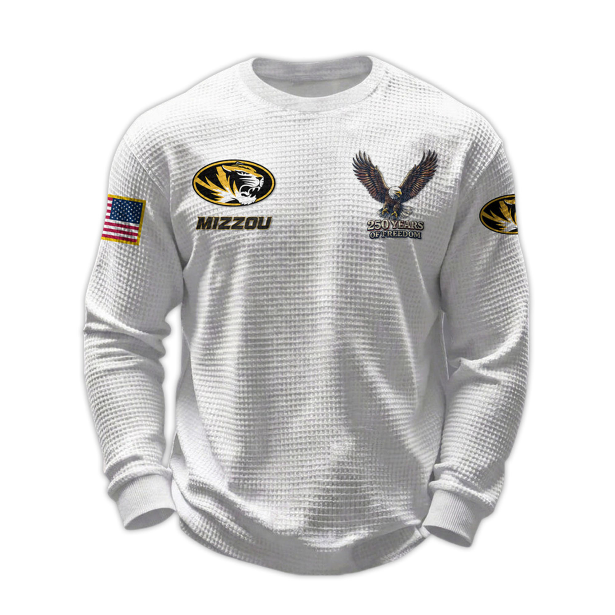 2026 Mizzou 250 Years Of Freedom Waffle Sweatshirt 2026 Mizzou 250 Years Of Freedom Waffle Sweatshirt