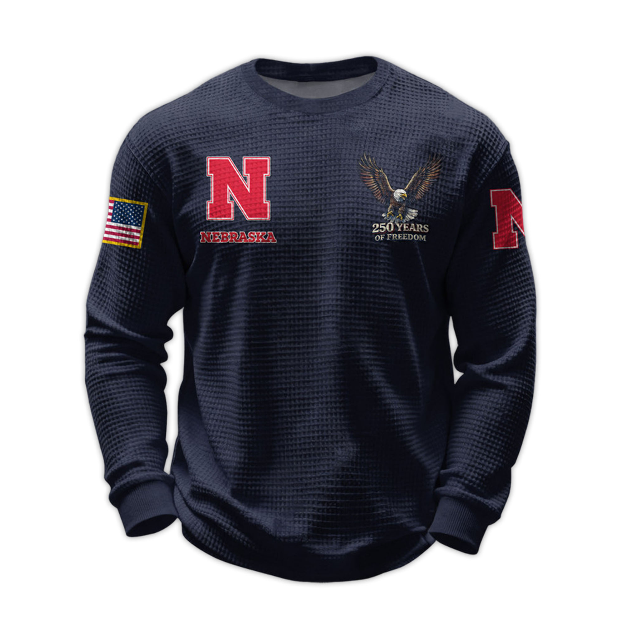 2026 Nebraska 250 Years Of Freedom Waffle Sweatshirt 5 2026 Nebraska 250 Years Of Freedom Waffle Sweatshirt 5