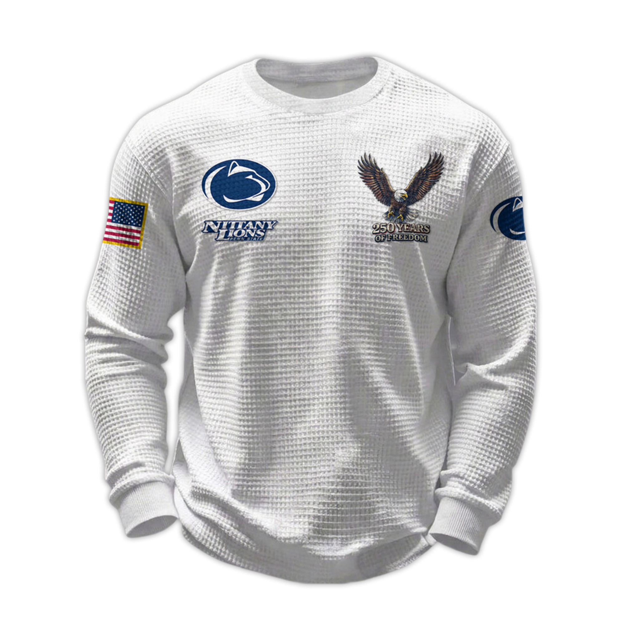 2026 Nittany Lions 250 Years Of Freedom Waffle Sweatshirt 2026 Nittany Lions 250 Years Of Freedom Waffle Sweatshirt