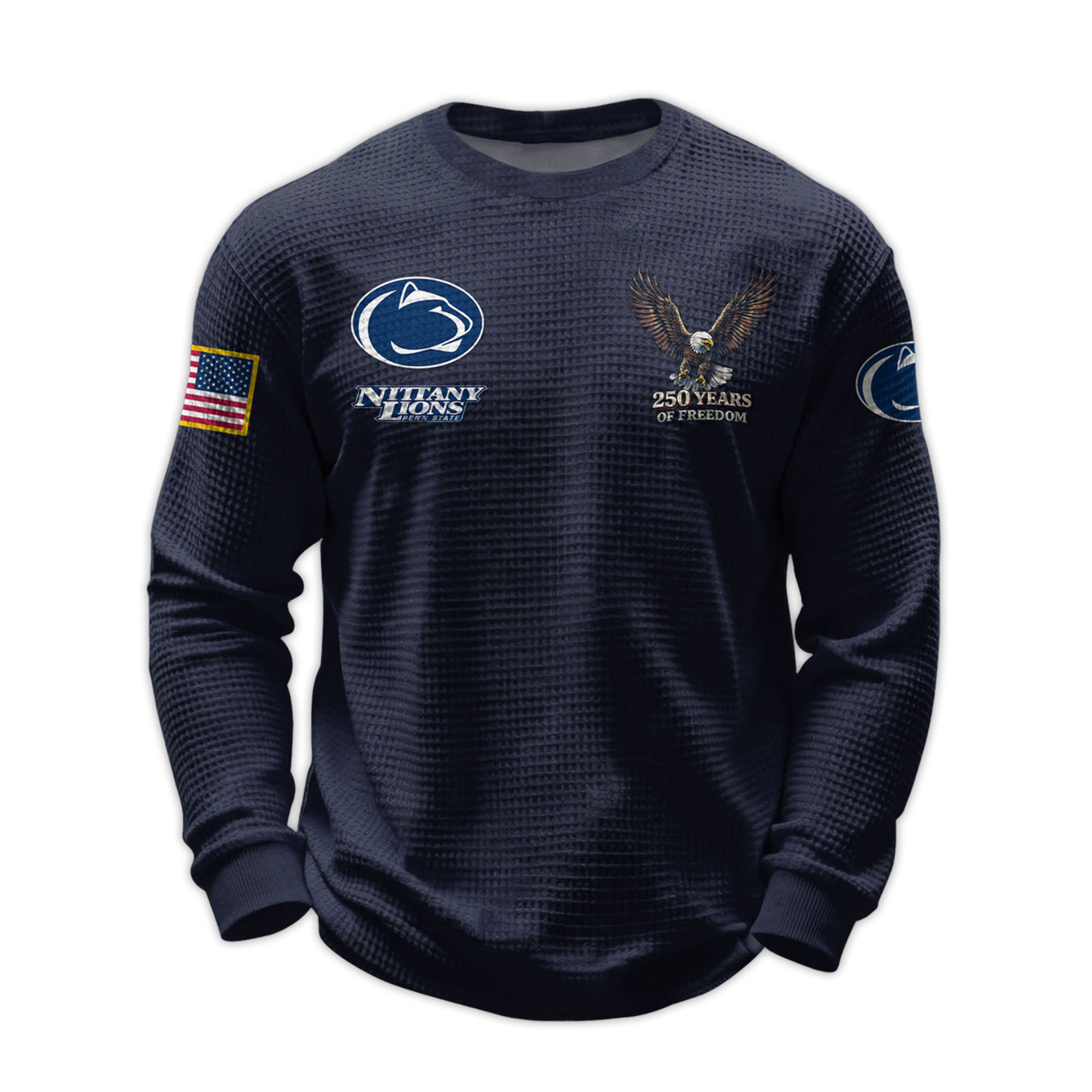 2026 Nittany Lions 250 Years Of Freedom Waffle Sweatshirt 2 2026 Nittany Lions 250 Years Of Freedom Waffle Sweatshirt 2