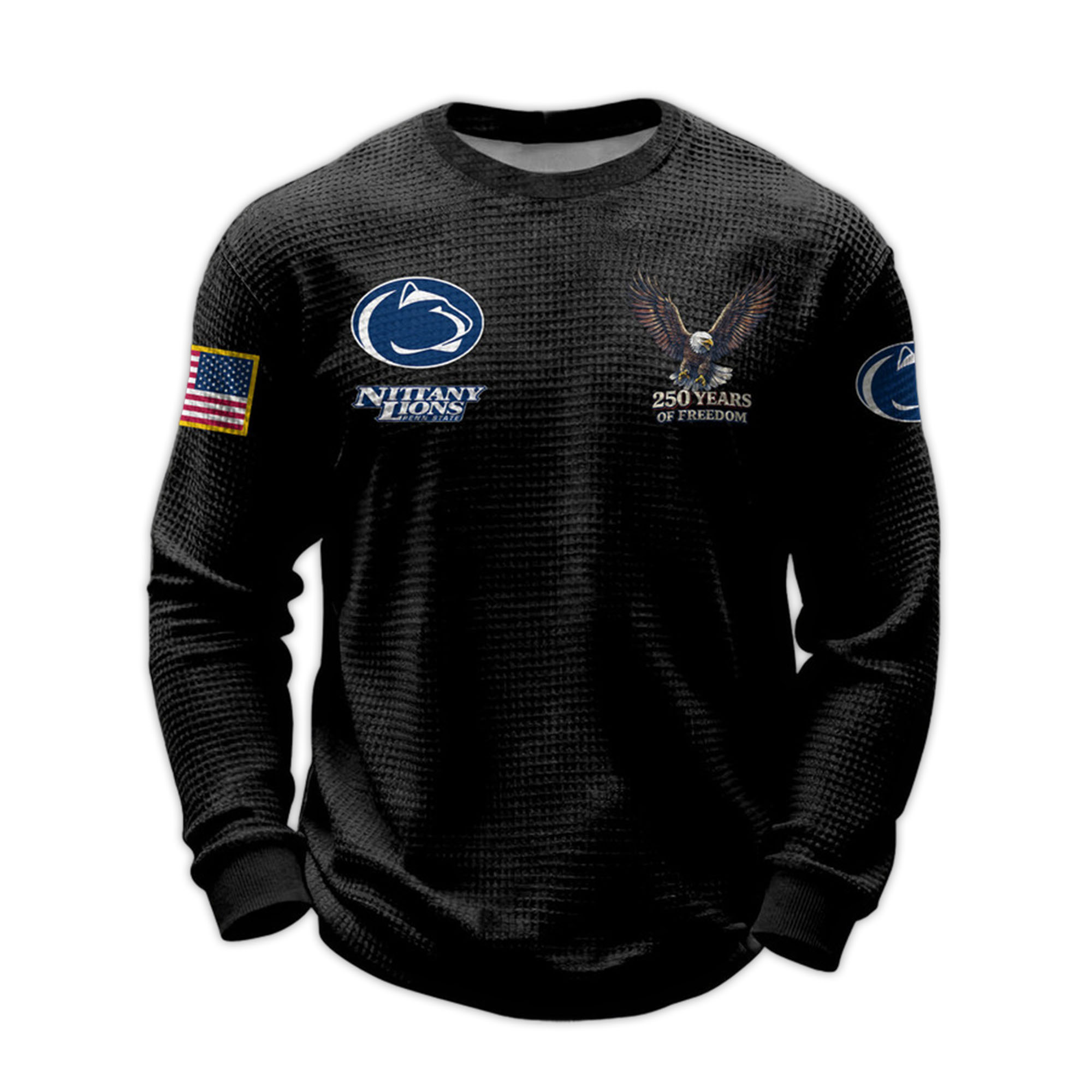 2026 Nittany Lions 250 Years Of Freedom Waffle Sweatshirt 3 2026 Nittany Lions 250 Years Of Freedom Waffle Sweatshirt 3