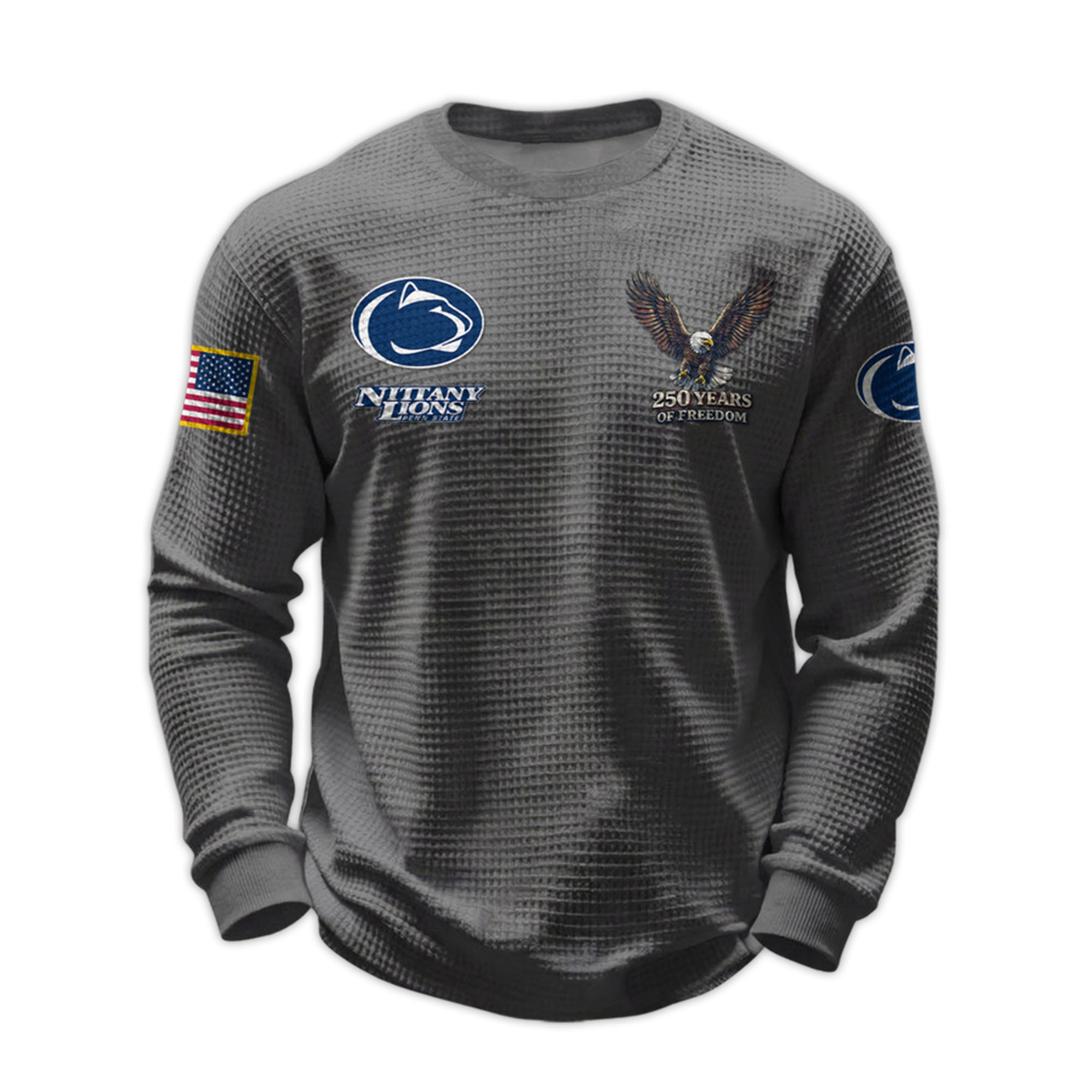 2026 Nittany Lions 250 Years Of Freedom Waffle Sweatshirt 4 2026 Nittany Lions 250 Years Of Freedom Waffle Sweatshirt 4