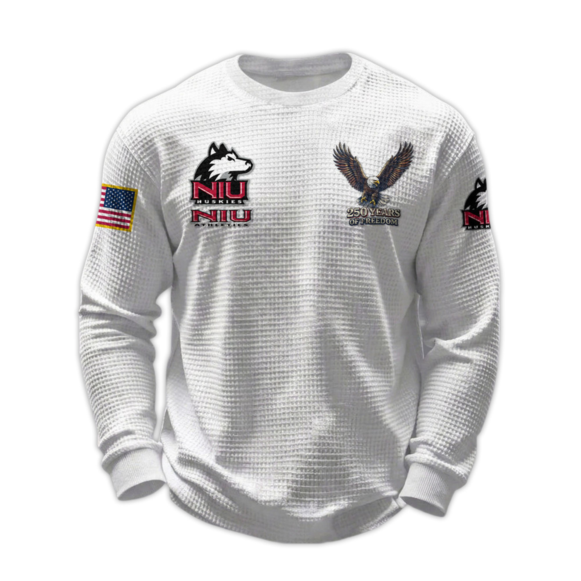 2026 Northern Illinois 250 Years Of Freedom Waffle Sweatshirt 2026 Northern Illinois 250 Years Of Freedom Waffle Sweatshirt