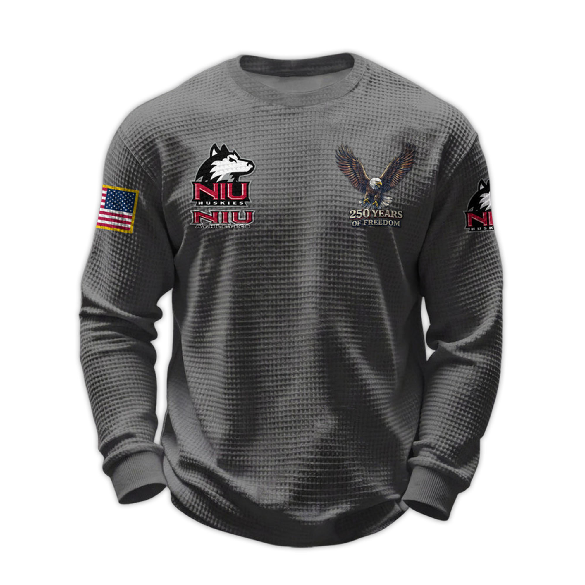 2026 Northern Illinois 250 Years Of Freedom Waffle Sweatshirt 5 2026 Northern Illinois 250 Years Of Freedom Waffle Sweatshirt 5