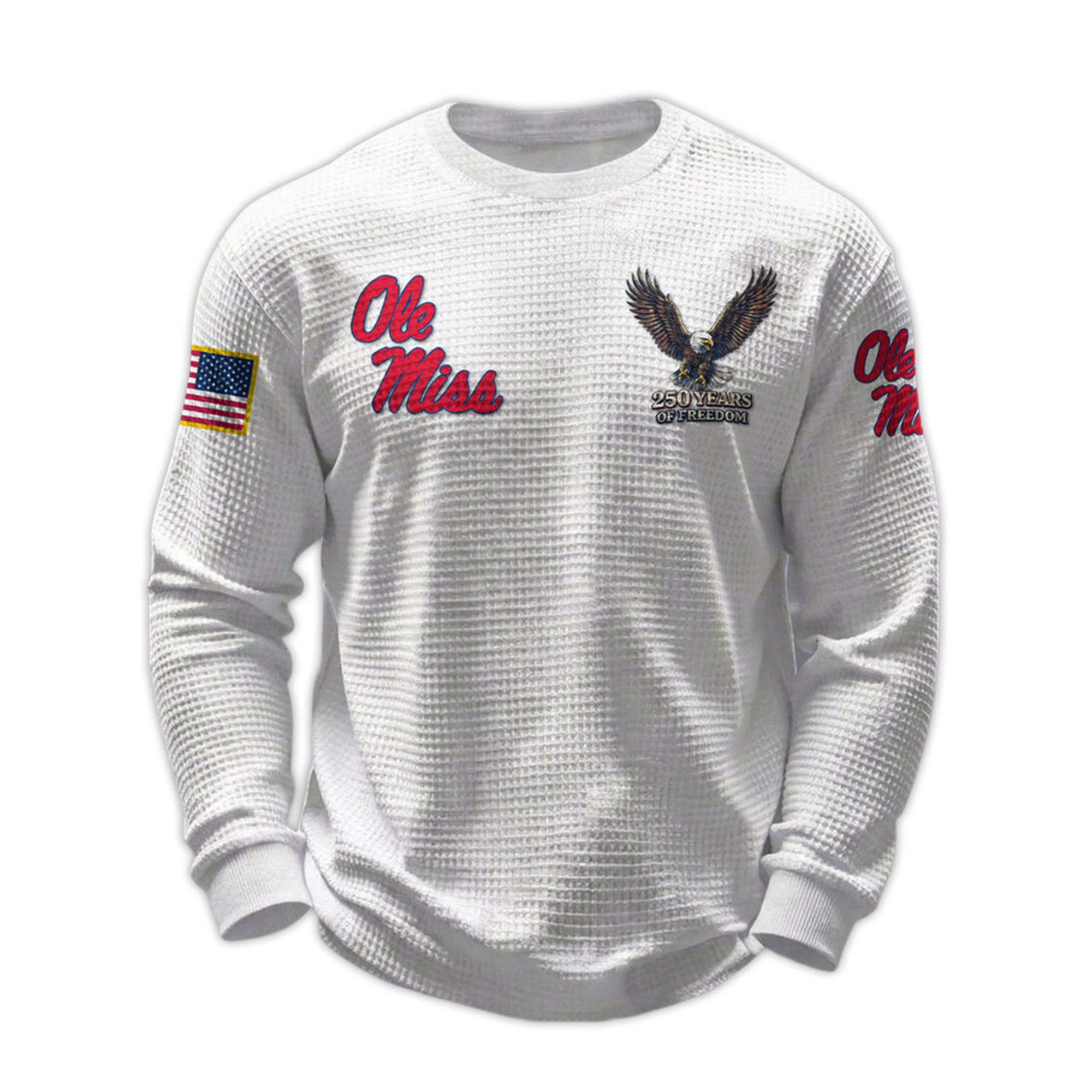 2026 Ole Miss 250 Years Of Freedom Waffle Sweatshirt 2026 Ole Miss 250 Years Of Freedom Waffle Sweatshirt