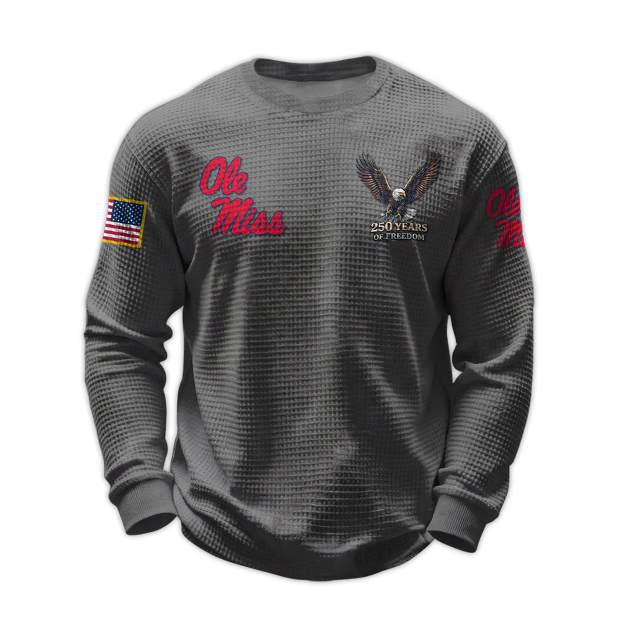 2026 Ole Miss 250 Years Of Freedom Waffle Sweatshirt 2 2026 Ole Miss 250 Years Of Freedom Waffle Sweatshirt 2