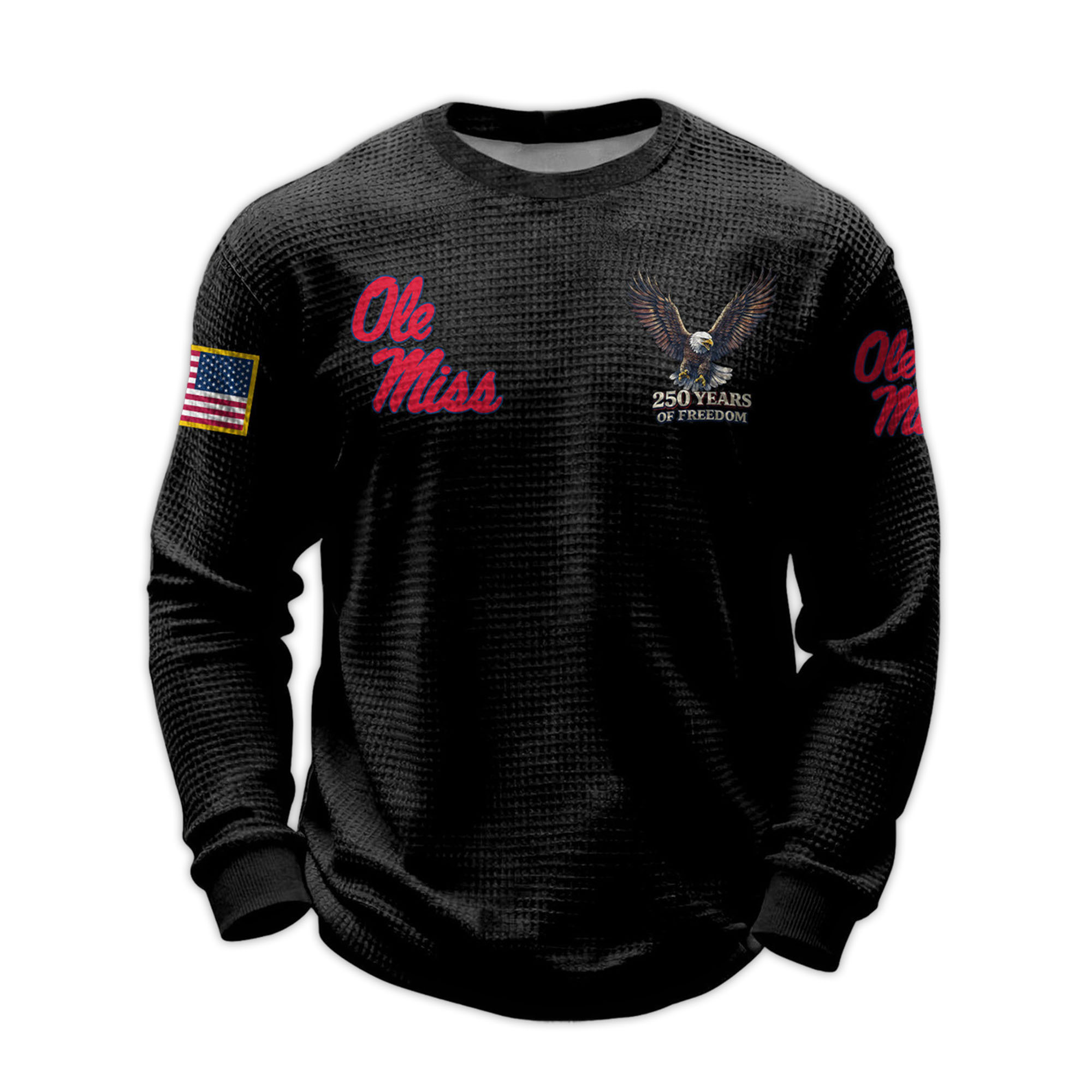 2026 Ole Miss 250 Years Of Freedom Waffle Sweatshirt 4 2026 Ole Miss 250 Years Of Freedom Waffle Sweatshirt 4