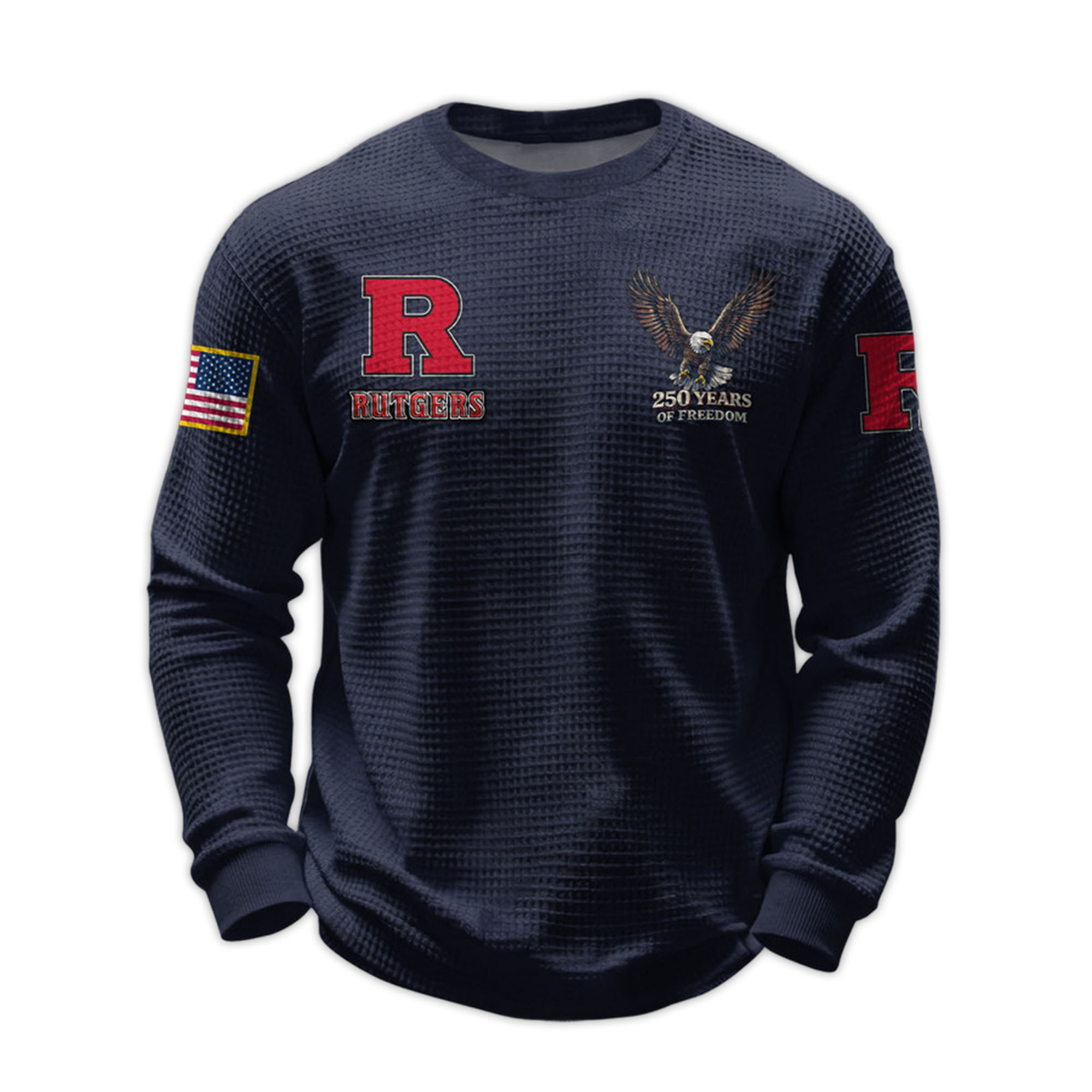 2026 Rutgers 250 Years Of Freedom Waffle Sweatshirt 2 2026 Rutgers 250 Years Of Freedom Waffle Sweatshirt 2