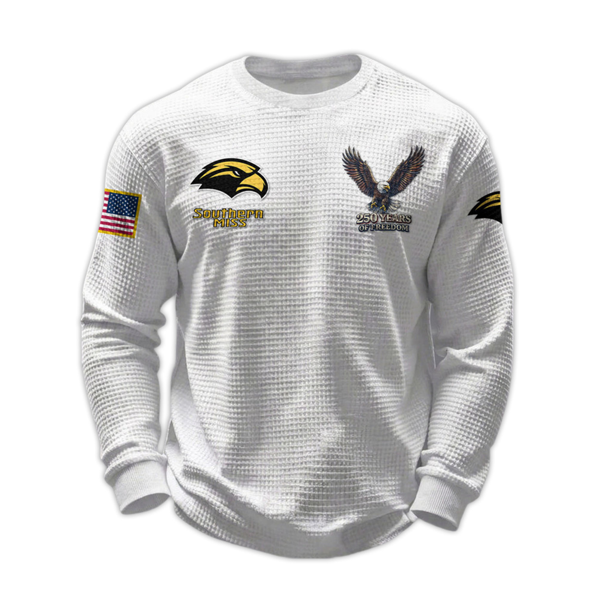 2026 Southern Miss 250 Years Of Freedom Waffle Sweatshirt 2026 Southern Miss 250 Years Of Freedom Waffle Sweatshirt