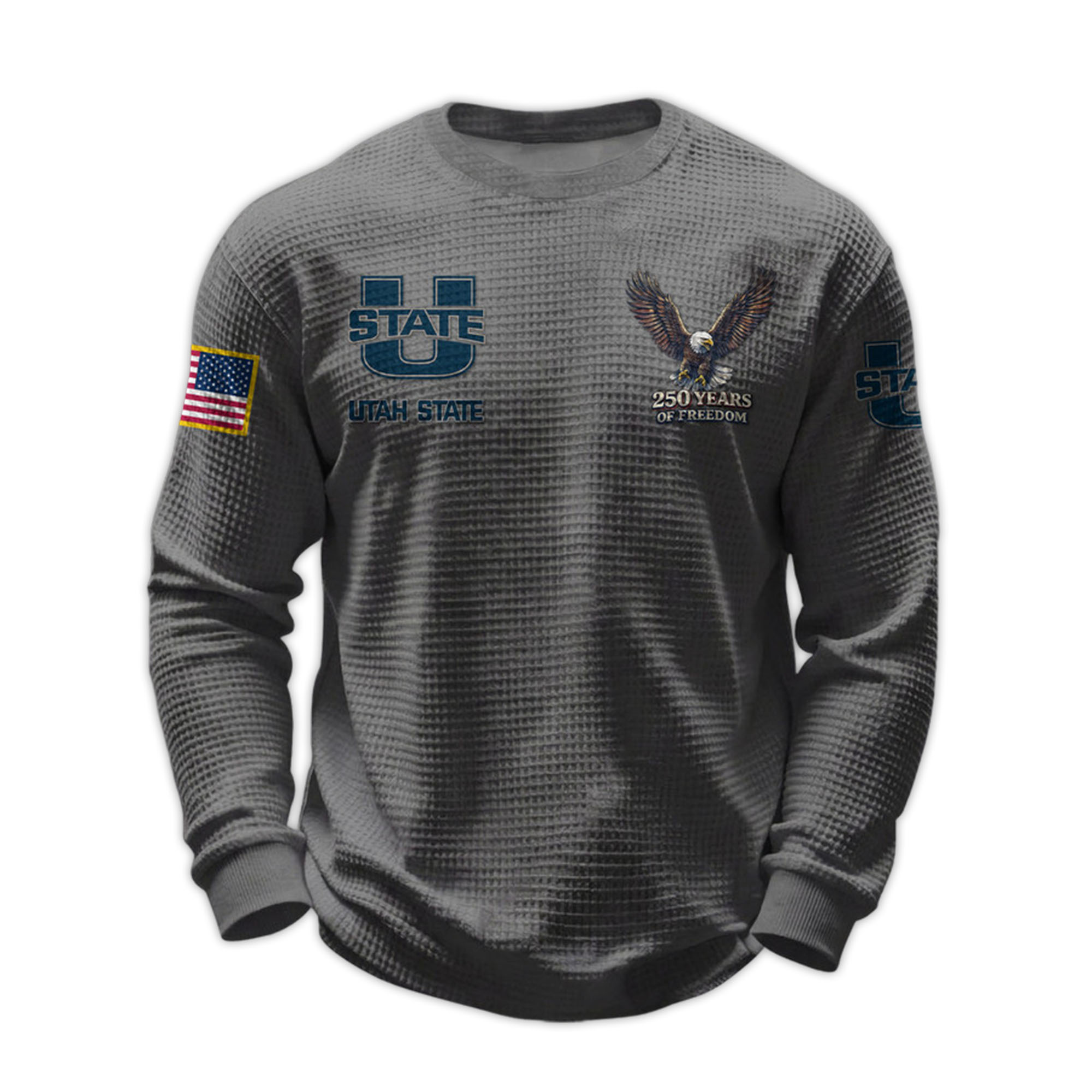 2026 Utah State 250 Years Of Freedom Waffle Sweatshirt 3 2026 Utah State 250 Years Of Freedom Waffle Sweatshirt 3