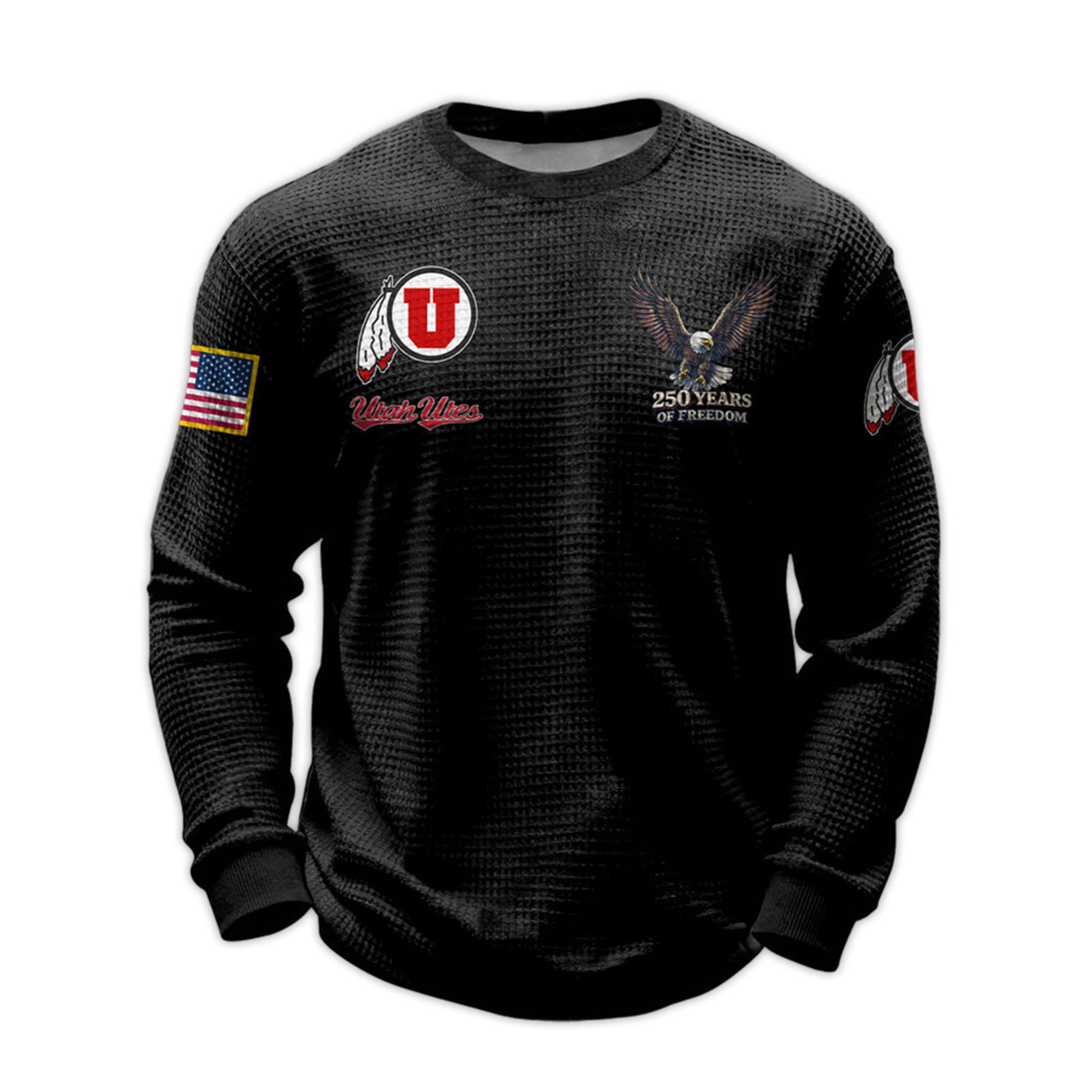 2026 Utah Utes 250 Years Of Freedom Waffle Sweatshirt 2 2026 Utah Utes 250 Years Of Freedom Waffle Sweatshirt 2