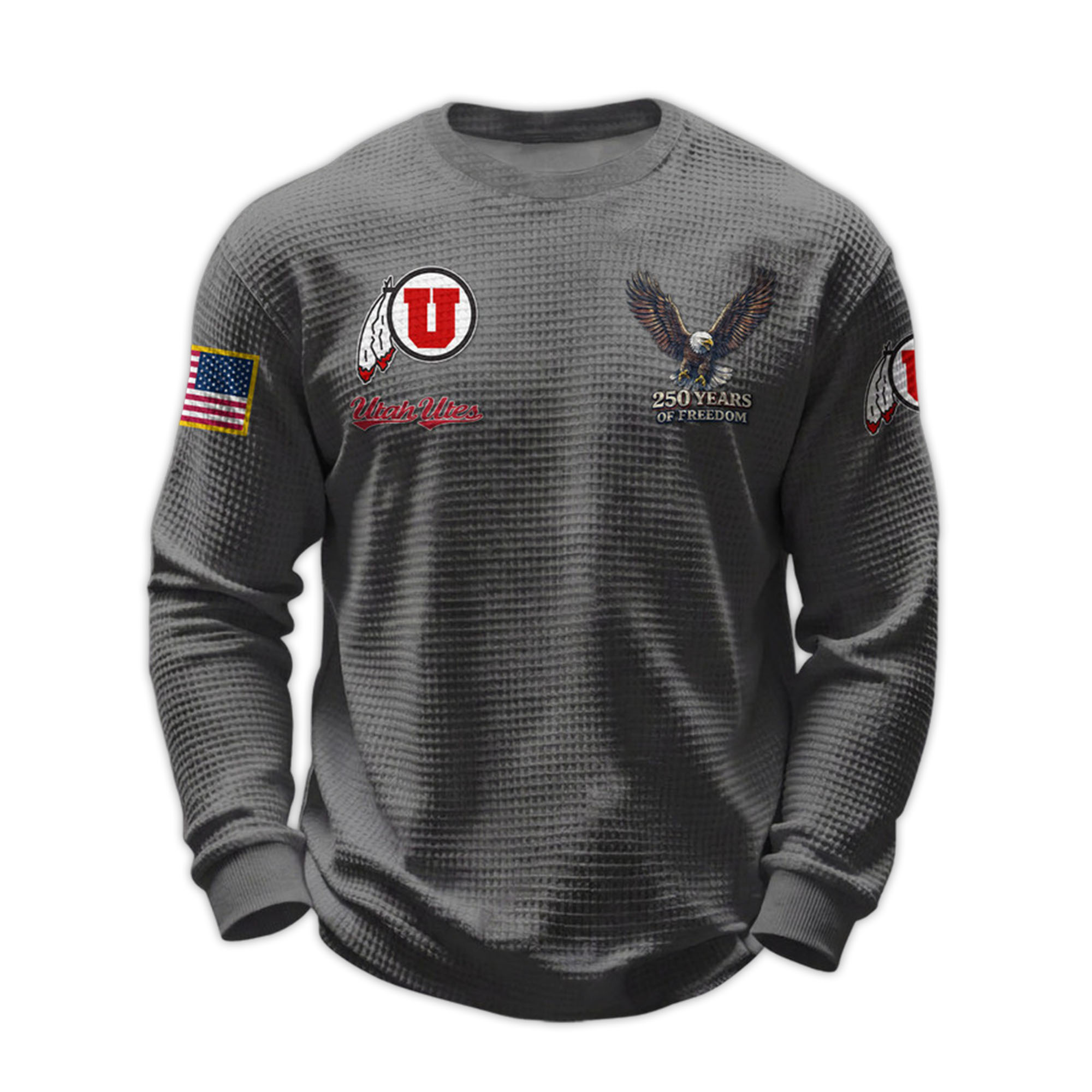 2026 Utah Utes 250 Years Of Freedom Waffle Sweatshirt 4 2026 Utah Utes 250 Years Of Freedom Waffle Sweatshirt 4