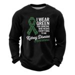 In March Green We Wear Kidney Disease Awareness Waffle Sweatshirt