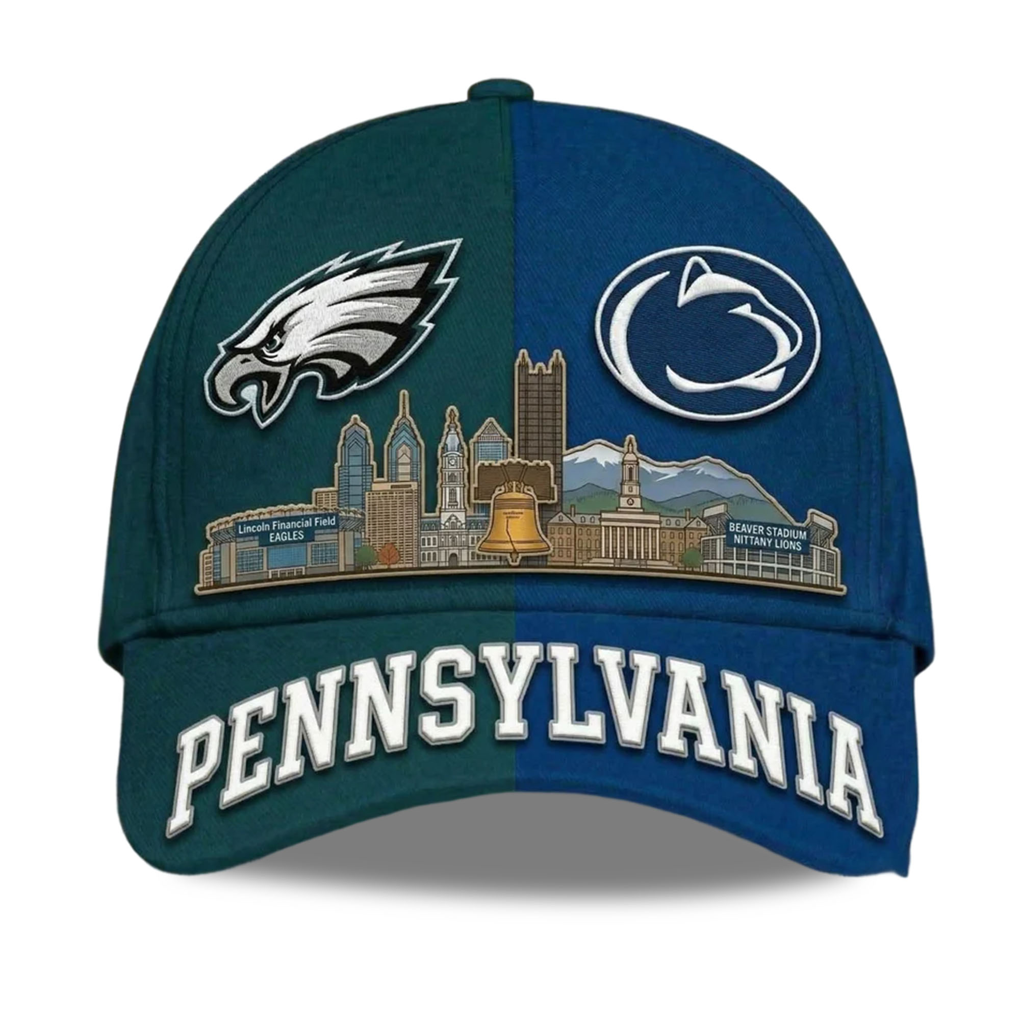 Pennsylvania Eagles x Penn State Nittany Lions Stadium Skyline Hat Pennsylvania Eagles x Penn State Nittany Lions Stadium Skyline Hat