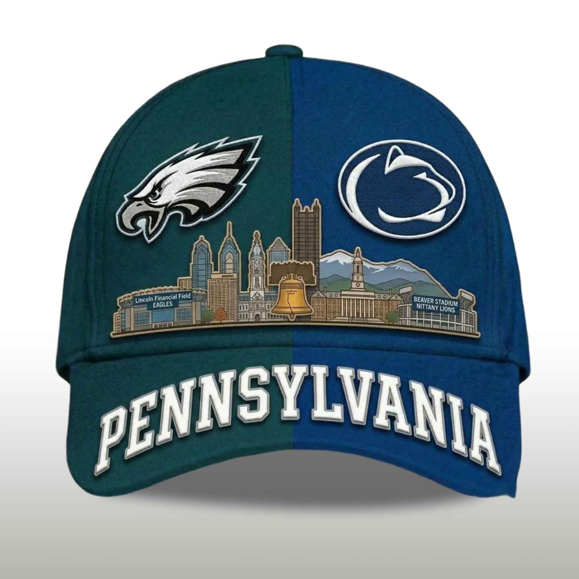 Pennsylvania Eagles x Penn State Nittany Lions Stadium Skyline Hat 2 Pennsylvania Eagles x Penn State Nittany Lions Stadium Skyline Hat (2)
