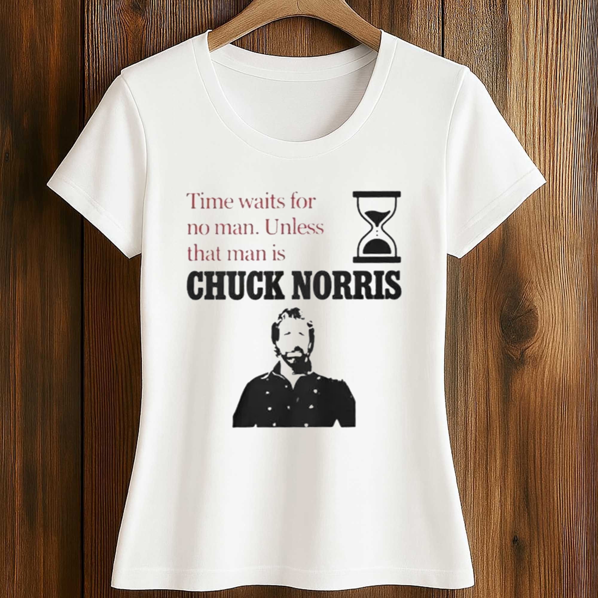Time Waits For No Man Unless That Man Is Chuck Norris Shirt 2 Time Waits For No Man Unless That Man Is Chuck Norris Shirt (2)
