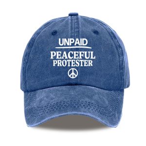 Unpaid Peaceful Protester Print Baseball Cap (1)