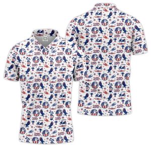 Bald Eagle American Flag 250th Anniversary Polo Shirt (1)