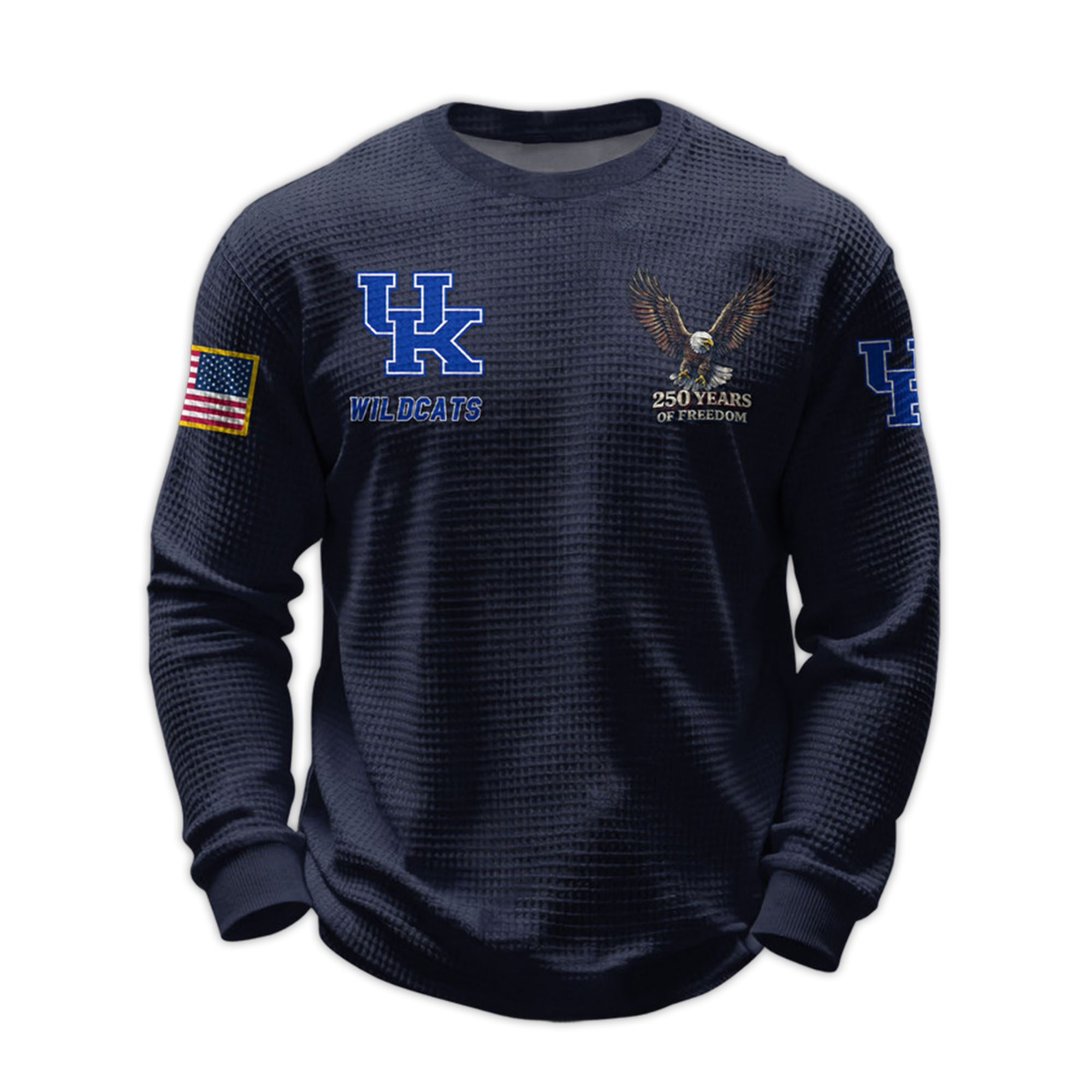 2026 Wildcats 250 Years Of Freedom Waffle Sweatshirt 5 2026 Memphis 250 Years Of Freedom Waffle Sweatshirt 5
