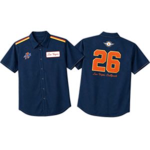 2026 Giveaway Las Vegas Aviators Blue Collar Button Down Hawaiian Shirt (1)