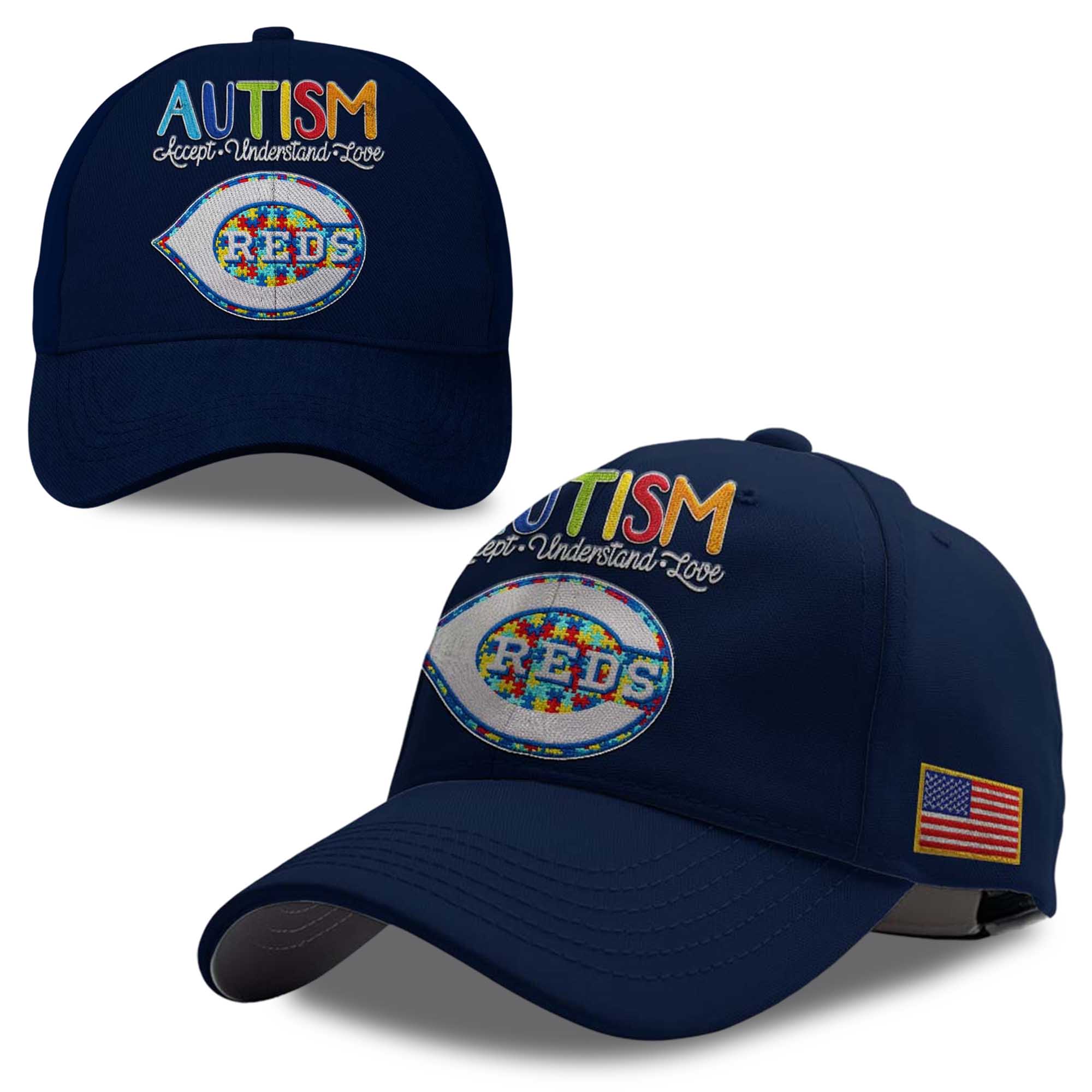 2026 Reds Autism Accept Understand Love America Hat 2026 Reds Autism Accept Understand Love America Hat