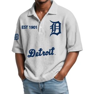 Detroit EST 1901 Waffle Polo Shirt 1