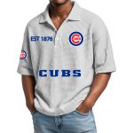 Cubs EST 1876 Waffle Polo Shirt