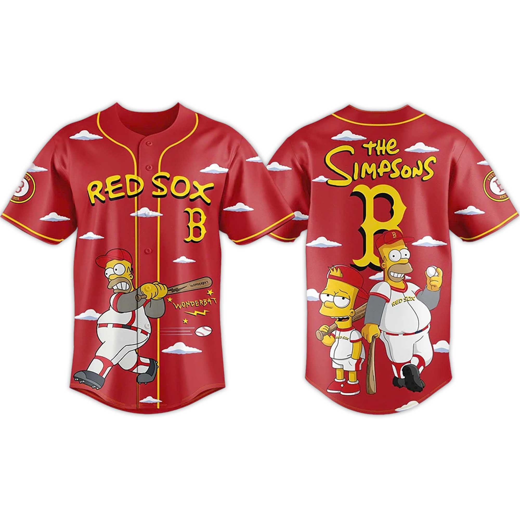 Red Sox The Simpsons Baseball Jersey 2 Red Sox The Simpsons Baseball Jersey (2)