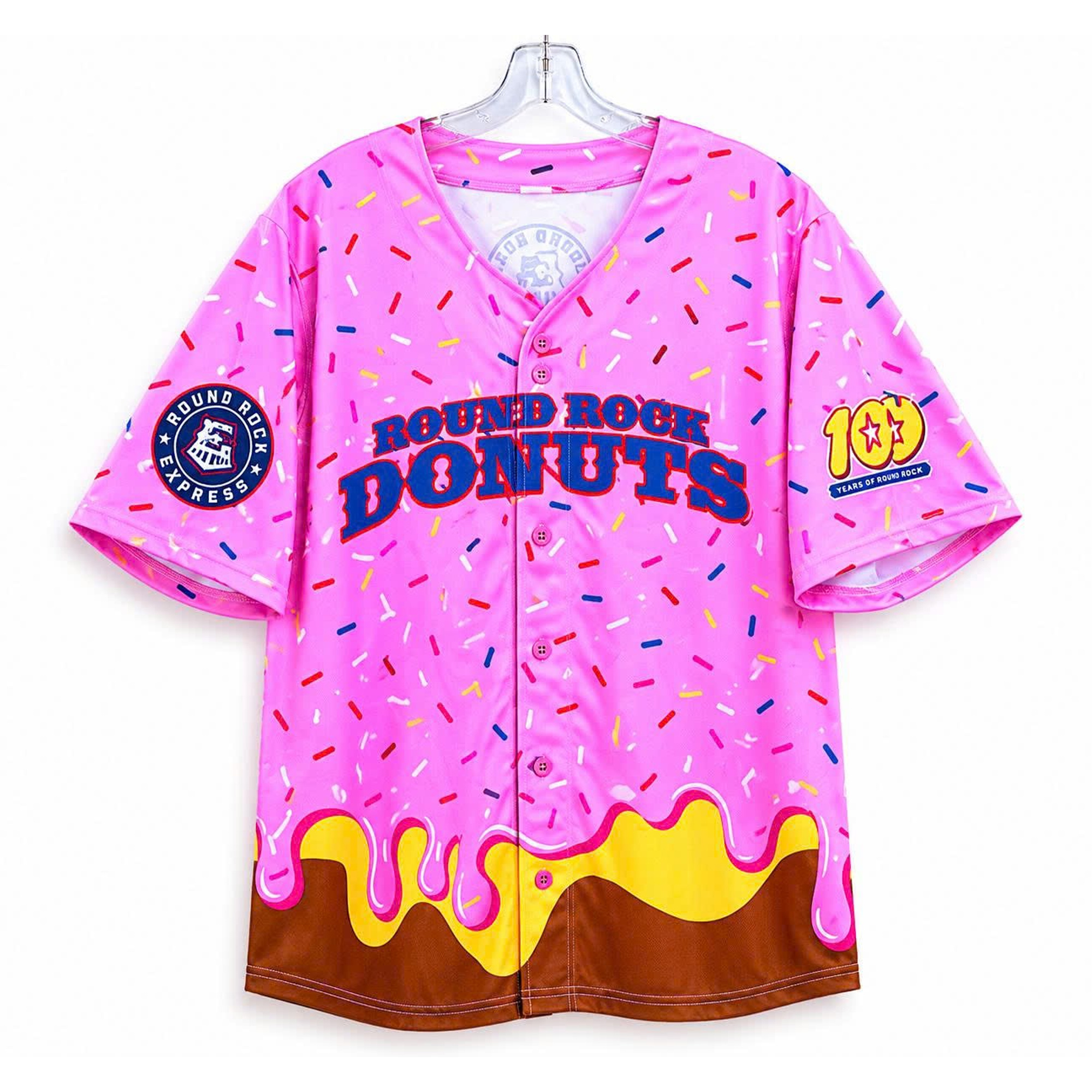 2026 Round Rock Donuts Celebrate 100 Years Jersey Giveaway 2026 Round Rock Donuts Celebrate 100 Years Jersey Giveaway