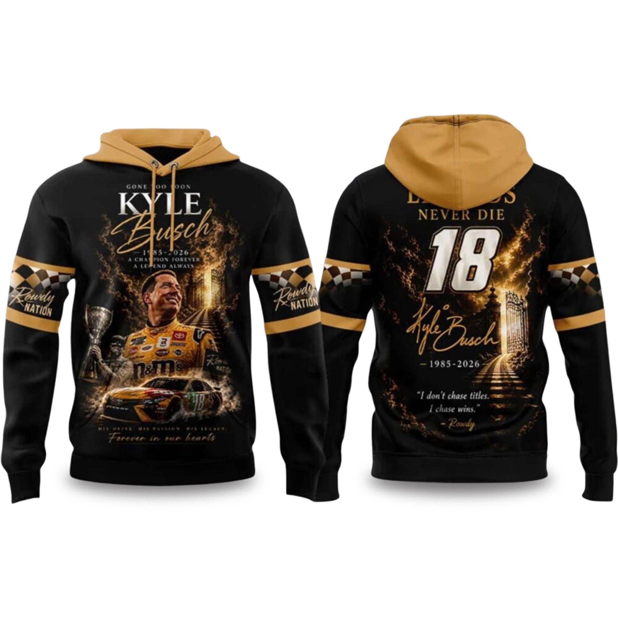 Gone Too Soon Kyle Busch 1985 2026 Memorial Hoodie Gone Too Soon Kyle Busch 1985 2026 Memorial Hoodie